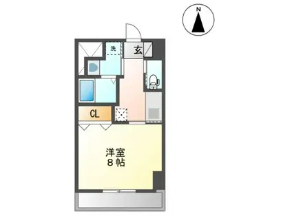 レジデンスヒルズ ザ ワカヤマ(1K/4階)の間取り写真