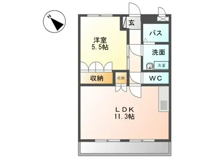 ウインドソング(1LDK/1階)の間取り写真