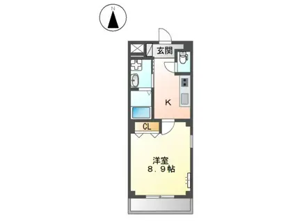 フルハウス黒田Ⅰ(1K/2階)の間取り写真