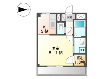 モイス・シャーム(ワンルーム/2階)の間取り写真
