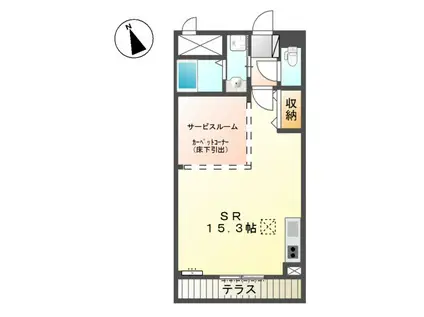 阪和線 紀伊駅 バス乗車時間：26分 根来西バス停で下車 徒歩6分 2階建 築18年(ワンルーム/1階)の間取り写真