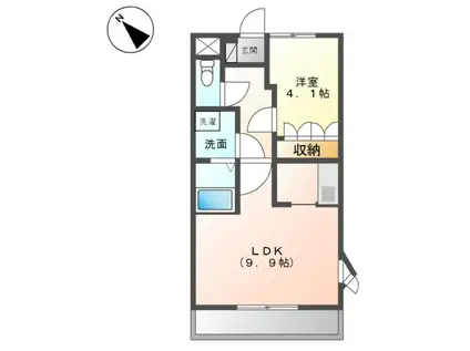 和歌山線 岩出駅 バス乗車時間：18分 川尻バス停で下車 徒歩9分 2階建 築16年(1LDK/2階)の間取り写真