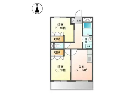 PRONITYCOURTⅡ(2DK/1階)の間取り写真