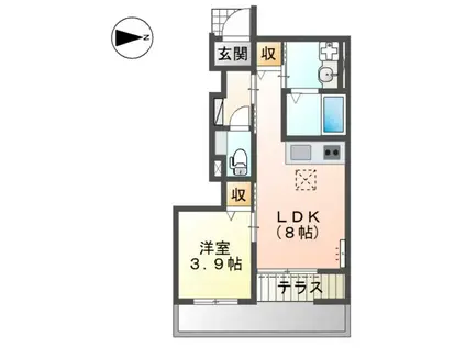 モイス・シャームⅡ(1LDK/1階)の間取り写真