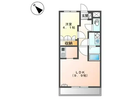 和歌山線 岩出駅 バス乗車時間：18分 川尻バス停で下車 徒歩9分 2階建 築16年(1LDK/2階)の間取り写真