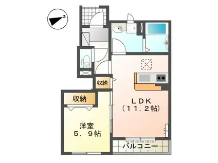 ルミナス・ハイム(1LDK/1階)の間取り写真