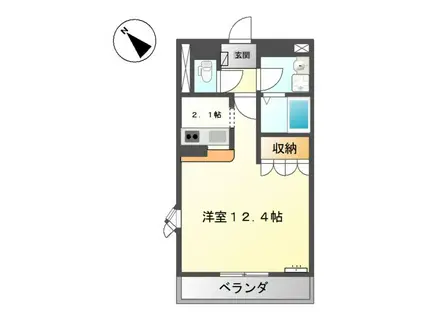 ハイム・サザンクロス(1K/2階)の間取り写真
