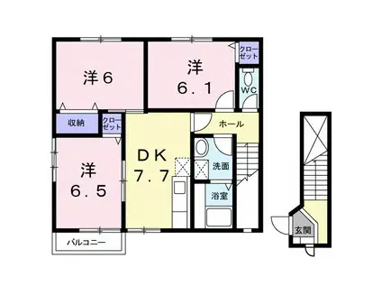 モンテフィールドⅡ(3DK/2階)の間取り写真