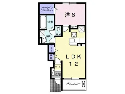 ルフナ Ⅱ(1LDK/1階)の間取り写真