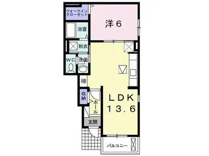 ラヴィーンⅠ(1LDK/1階)の間取り写真