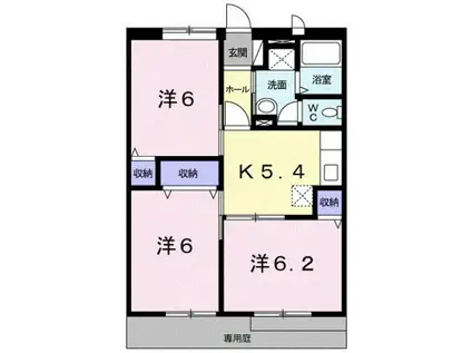 メゾンラフィネB(3K/1階)の間取り写真