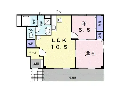 カンフォート松島Ⅰ(2LDK/1階)の間取り写真