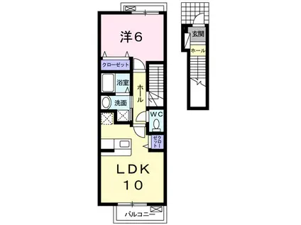 ランジュ(1LDK/2階)の間取り写真