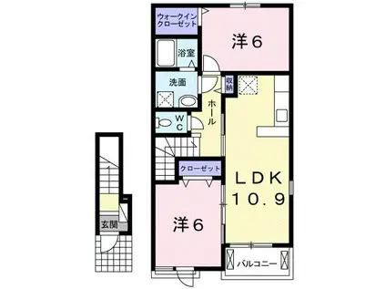 レジデンス SACLA(2LDK/2階)の間取り写真