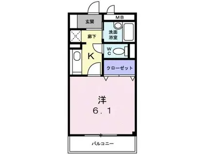 アヴェニールNISHIKI(1K/2階)の間取り写真