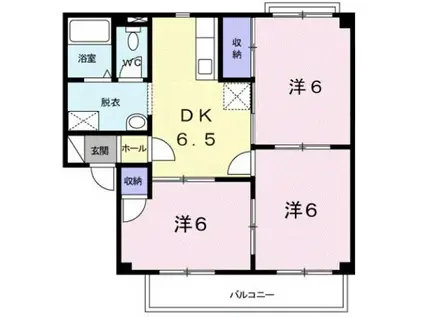 グレイスⅡ(3DK/2階)の間取り写真