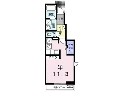 グラン・ジュテⅡ(ワンルーム/1階)の間取り写真