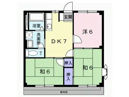 MハイツⅠ(3DK/1階)の間取り写真