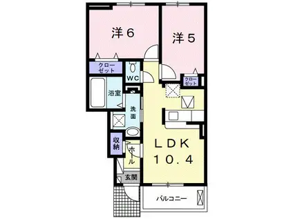 シャンティ Ⅱ(2LDK/1階)の間取り写真
