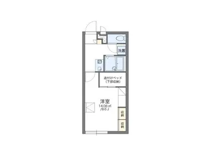 レオパレスソフィア B(1K/2階)の間取り写真