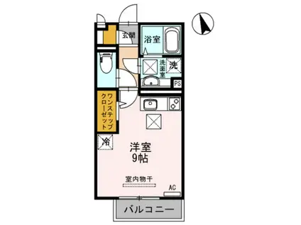 クレール出島(ワンルーム/1階)の間取り写真