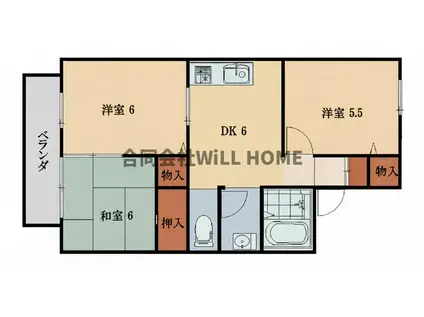 プリシェールコタニ(6DK/2階)の間取り写真