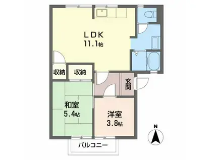 和歌山線 岩出駅 徒歩23分 1階建 築37年(2LDK/1階)の間取り写真