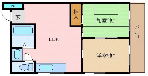 新光永住(2LDK/2階)の間取り写真