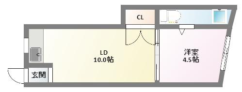 富士屋マンション(1LDK/4階)の間取り写真