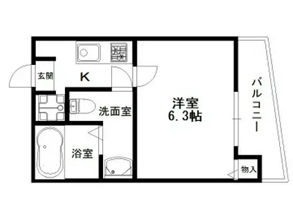 フルグランテ馬場町(1K/2階)の間取り写真