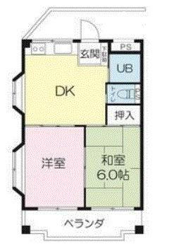 旭ロイヤルハイム(2DK/3階)の間取り写真