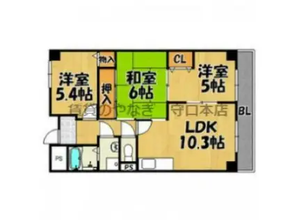 エスペランサ門真南(2LDK/1階)の間取り写真