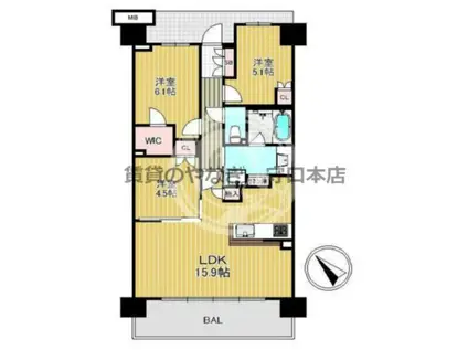 パークホームズLALA門真(3LDK/3階)の間取り写真