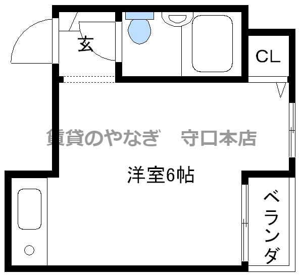 パレス守口(ワンルーム/3階)の間取り写真