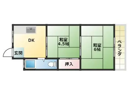 菊水マンション(2DK/3階)の間取り写真