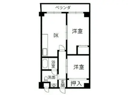 メリッサ・錦(2DK/4階)の間取り写真