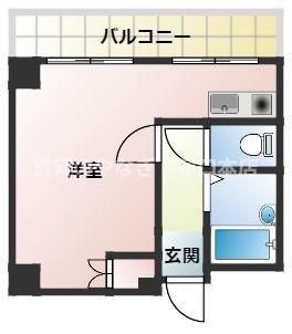 Kマンション(ワンルーム/1階)の間取り写真