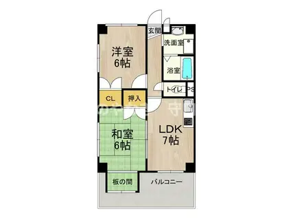 ブランドールM3(2DK/3階)の間取り写真