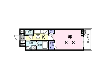 シャトーエレガント(1K/1階)の間取り写真