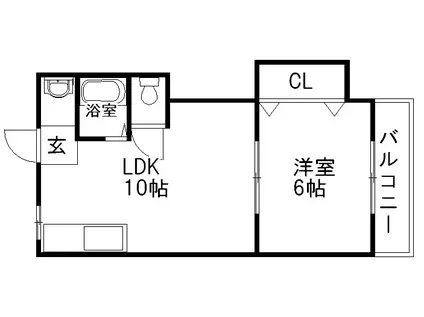 大阪市谷町線 大日駅 徒歩23分 3階建 築45年(1LDK/3階)の間取り写真