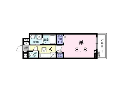 シャトーエレガント(1K/1階)の間取り写真