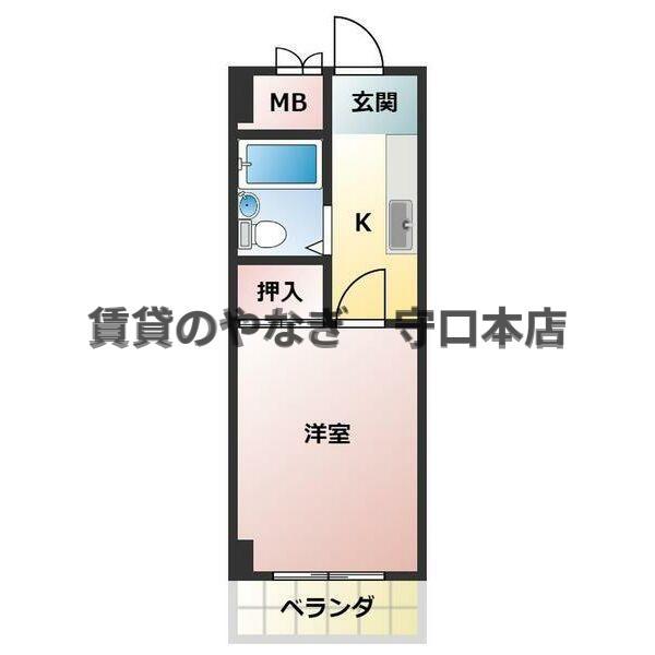 マルセビル(1K/5階)の間取り写真