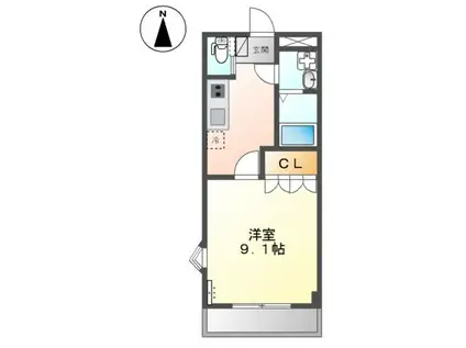 OPUS ONE(1K/5階)の間取り写真