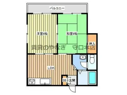 ヴィオス9(2DK/2階)の間取り写真