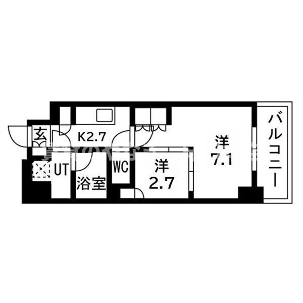 ウエリスアーバン守口(2K/4階)の間取り写真