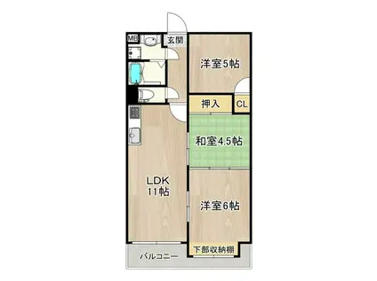 ブランドールM3(3LDK/4階)の間取り写真