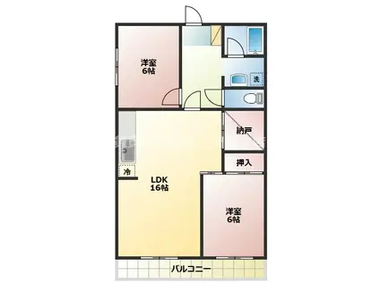 寺井マンション錦(2SLDK/1階)の間取り写真