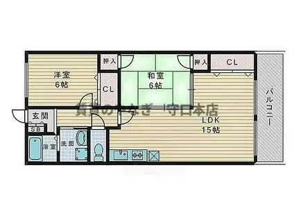 ファミールハイツ(2LDK/2階)の間取り写真