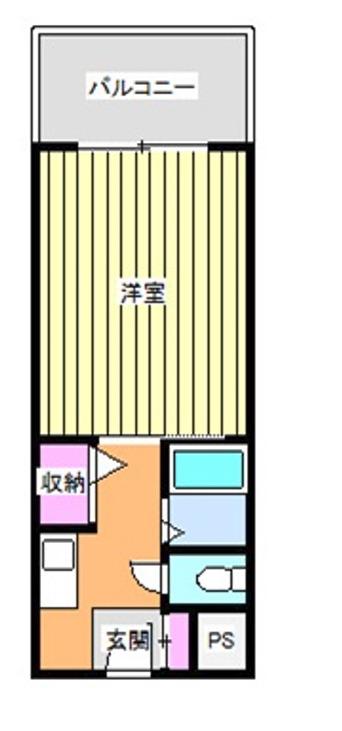 ウエストリーハイツ2(1K/2階)の間取り写真