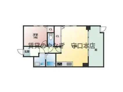 サンロイヤル 都島本通(1LDK/1階)の間取り写真